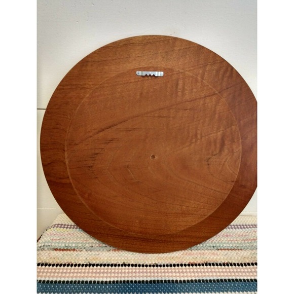 Vintage Tooled Leather Wall Hanging Picture Round Wood Handmade cottage hippie - Picture 5 of 10